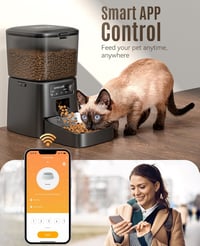 oneisall 3,5L Automata Macskaeledel Adagoló Időzítővel, 1-6 Adag/Nap, Macskák és Kutyák Számára 2