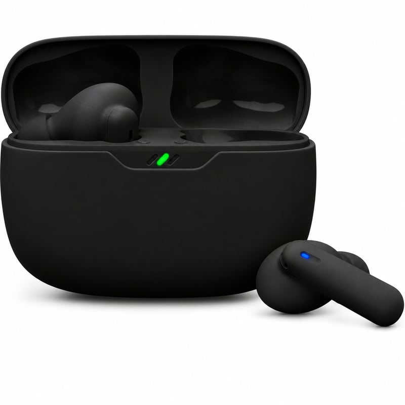 Bezdrôtové Bluetooth slúchadlá JBL Wave Beam 2 čierne, s potlačením hluku, 40-hodinovou výdržou batérie, Pure Bass (stav: pozri 2. obrázok)