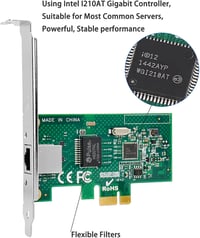 Intel I210AT PCI Express Gigabit Ethernet hálózati kártya, PXE támogatással, túlfeszültség védelemmel 2