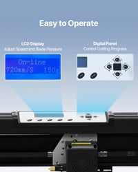 VEVOR Vinyl Vágógép 720mm Adagolási Szélességgel, 800mm/s Sebességű Fóliavágó Plotter, 3mm Vágási Vastagság, Signcut & Signmaster Szoftverre 4