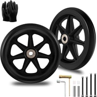 SAICOOS 2 db 150 mm-es Tömör Gumikerekes Cserekerék - Környezetbarát PU Anyag, Kopásálló, Univerzális Illeszkedés, Kerekesszékhez 1