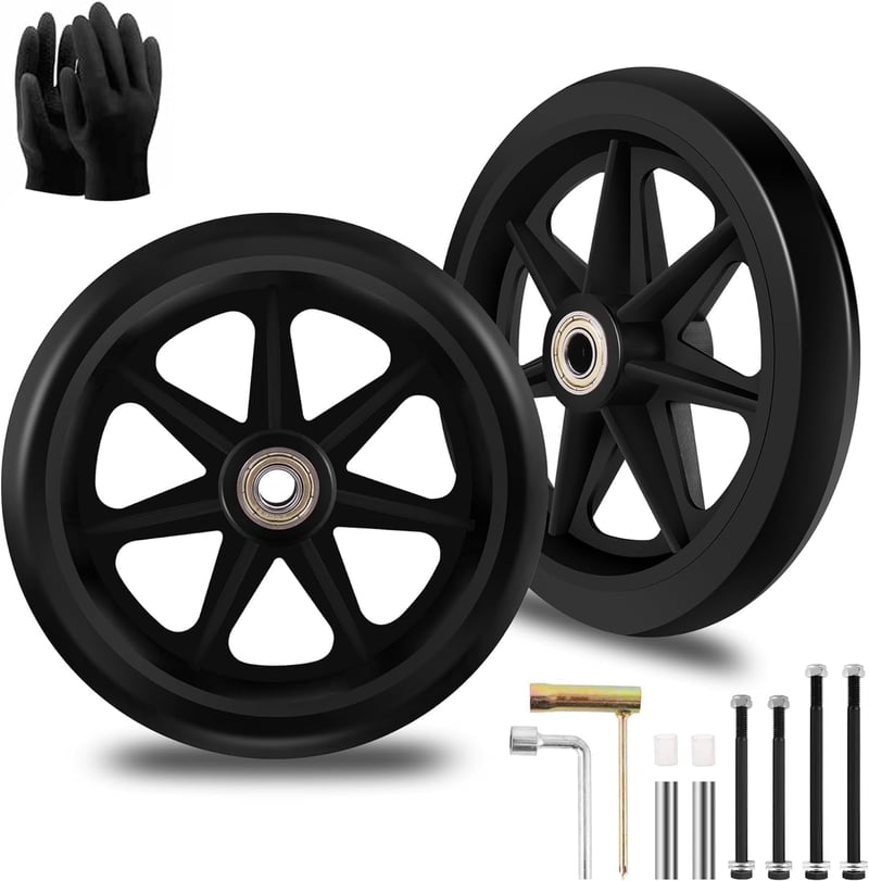 SAICOOS 2 db 150 mm-es Tömör Gumikerekes Cserekerék - Környezetbarát PU Anyag, Kopásálló, Univerzális Illeszkedés, Kerekesszékhez