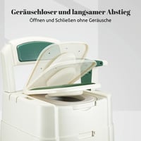 Hybodies Hordozható WC Szék Időseknek és Mozgáskorlátozottaknak - Állítható Magasságú Éjjeli Toalett Karfával, Szenzoros Éjszakai Fénnyel, 2 8