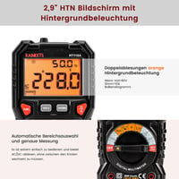 Kaiweets digitális multiméter LED-es csatlakozókkal, True RMS 6000-es automata mérőműszer villanyszerelőknek 3