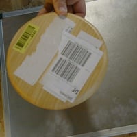 Tăviță rotundă din bambus XIMISISE 20x20x2 cm, platou pentru servire, placă decorativă pentru mezeluri — Baza este lipită (stare: vezi a 2-a imagine) 2