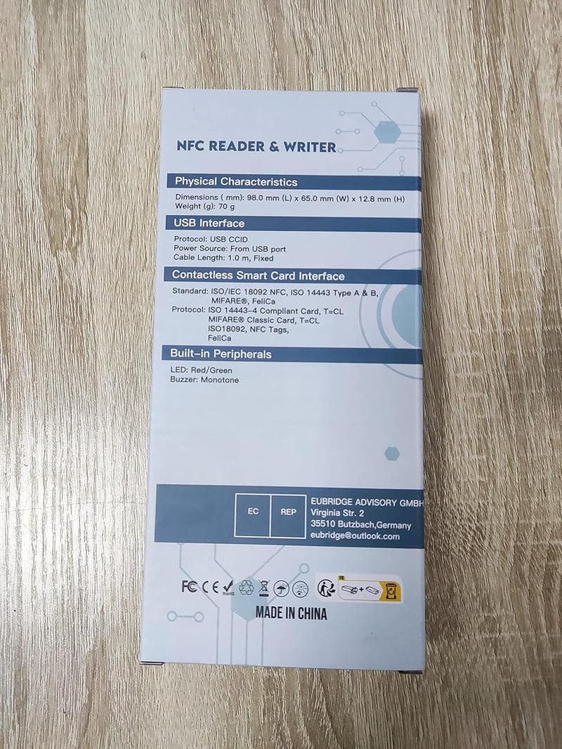 ACR122U NFC RFID Kártyaolvasó és -író USB Csatlakozással, Nagy Sebességű Kontaktmentes Eszköz