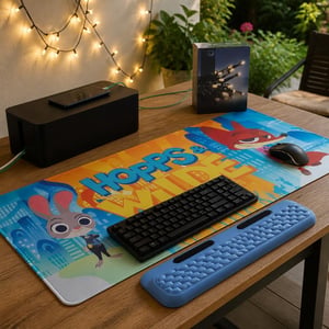 Gaming kutak Deluxe: 1x LED traka + 1x XXL podloga + 1x kutija za kabele + 1x oslonac za zglob