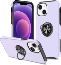Apple iPhone 14 Mágneses Gyűrűs Tok - Világoslila Szilikon Védőtok 1