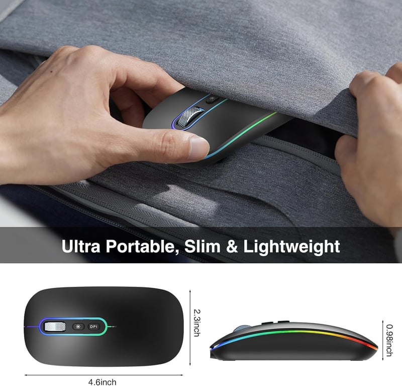 Cimetech ergonomikus vezeték nélküli egér - Bluetooth, USB, újratölthető, csendes, 1600 DPI