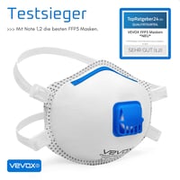 VEVOX FFP3 Légzésvédő Maszk Szeleppel - 10 Darabos Csomag - Pormaszk Finompor Ellen - Állítható Orrkampó - Munkavédelmi Respirátor 16