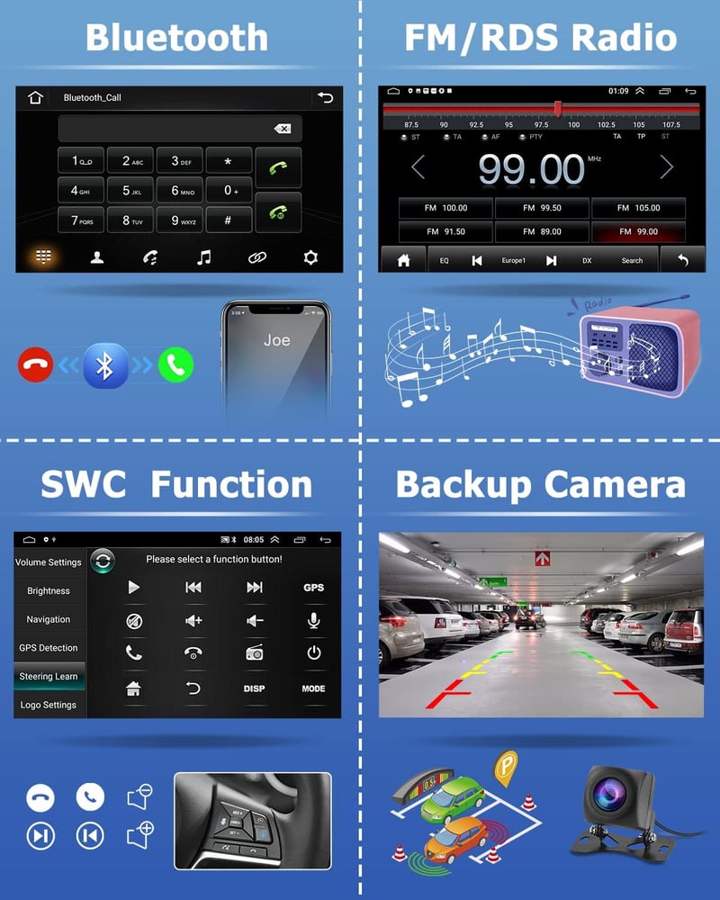 Opel 7" Android autórádió GPS navigációval, CarPlay, WiFi, tolatókamera - Astra, Corsa, Vivaro