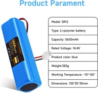 CITYORK 5600 mAh Li-Ion Pótakkumulátor Proscenic M7/M8 Pro, Roidmi Eve Plus, Viomi S9, Neabot N1/N2, Tesvor M1 Robotporszívókhoz, 14.4V 7