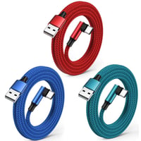 Samsung Galaxy USB-C gyorstöltő kábel, 3db 180cm-es szögben hajlított, nylon 1