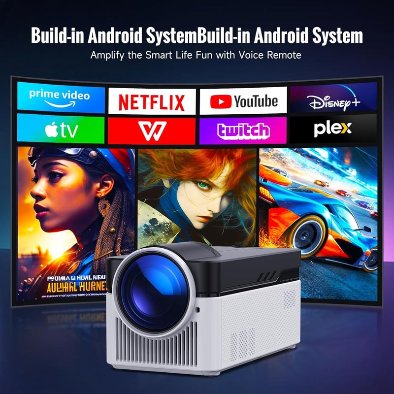 Alwtniet HY450 Android Okos Projektor 1080P Natív Felbontás 700 ANSI Lumen Ultra Rövid Vetítési Távolság WiFi6 Automatikus Képigazítás 2+32G