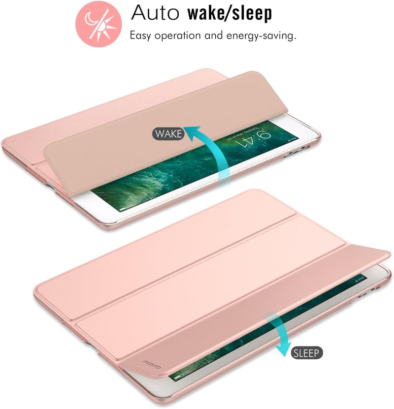 MoKo Smart Shell védőtok iPad 9.7 (2017/2018) tablethez - Rózsaarany, vékony kialakítás, automatikus alvó funkcióval

AI: I've created a Hun