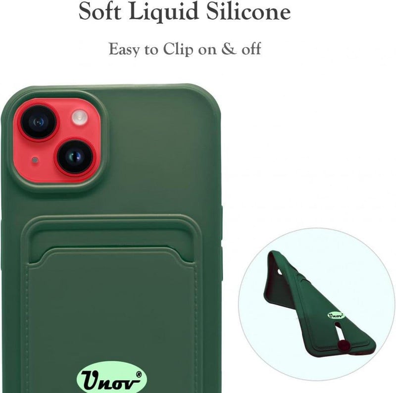 iPhone 13/14 Katonai Zöld Ütésálló Tok Kártyatartóval 6.1"