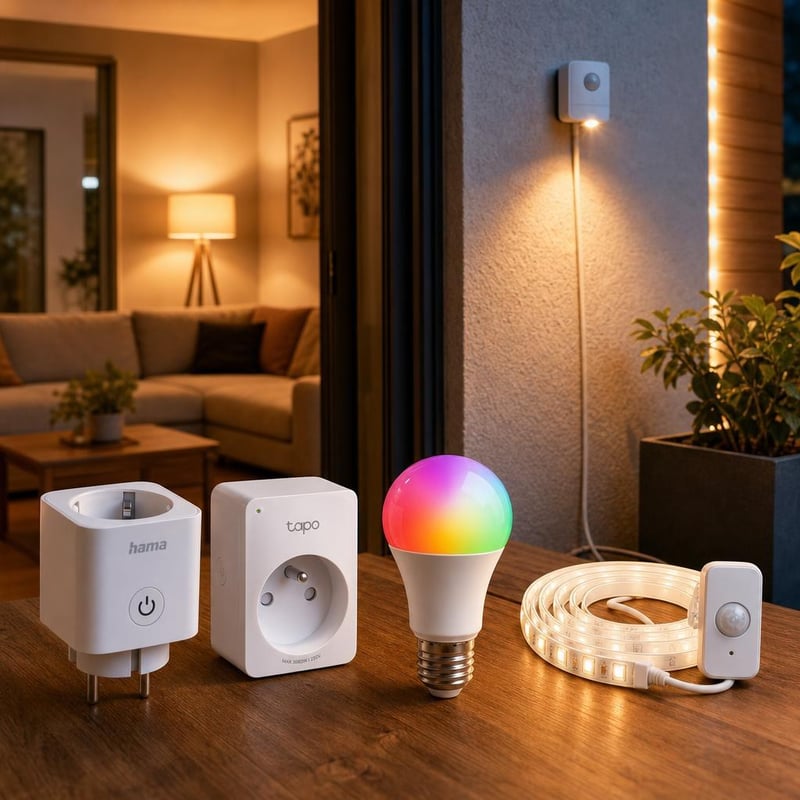 Smart Home balík: 2x Matter zásuvka + RGB žiarovka + 5m LED pásik s pohybovým senzorom