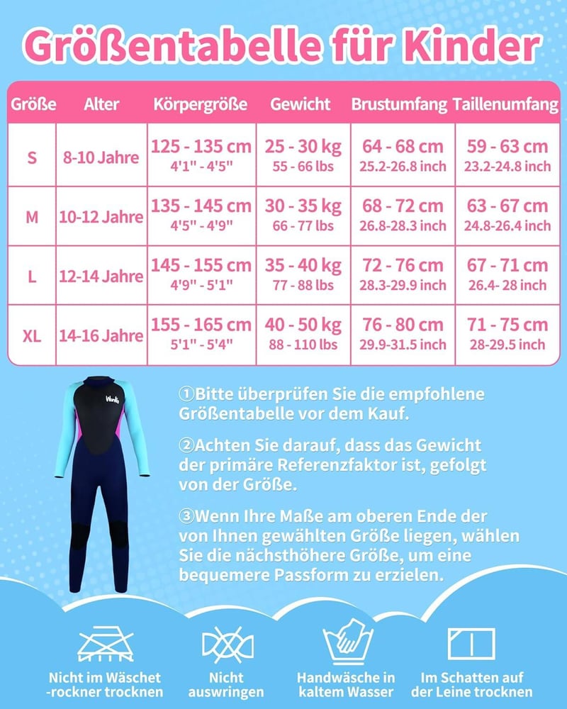 Gyerek Neoprén Búvárruha UV50+ Védelemmel, XL - Úszáshoz is, Bontott