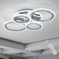 Modern Mennyezeti Lámpa 58W - 52*42*10 cm Fényerőszabályozható 4 Gyűrűs LED Lámpatest Távirányítóval Nappali  1