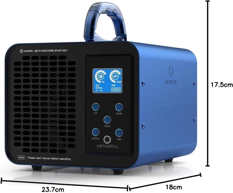 Airthereal 10000 mg/h digitális ózongenerátor, állítható szagtalanító készülék otthonra
