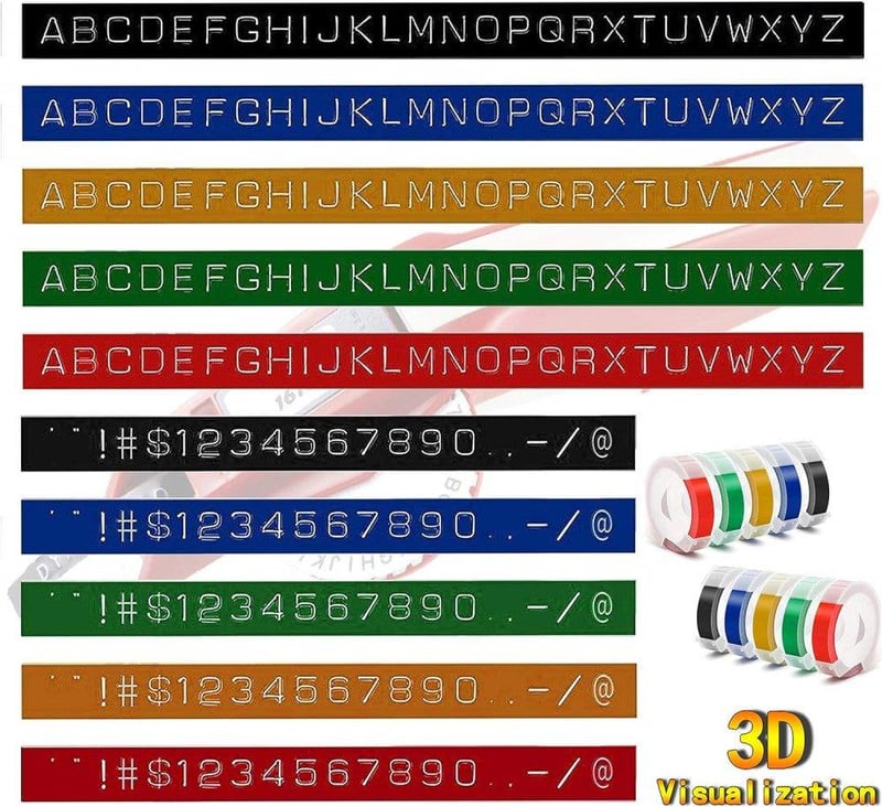 Dymo Kompatibilis 3D Műanyag Dombornyomott Címke - Újracsomagolt