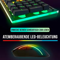 KLIM Thunder Vezeték Nélküli Gamer Billentyűzet és Egér Szett - RGB Háttérvilágítás, 4800 DPI, Beépített Akkumulátor, PC/PS4/PS5 Kompatibili 5