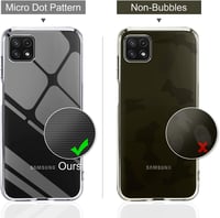Samsung Galaxy A22 5G átlátszó szilikon tok + 3db fólia, ütésálló 7