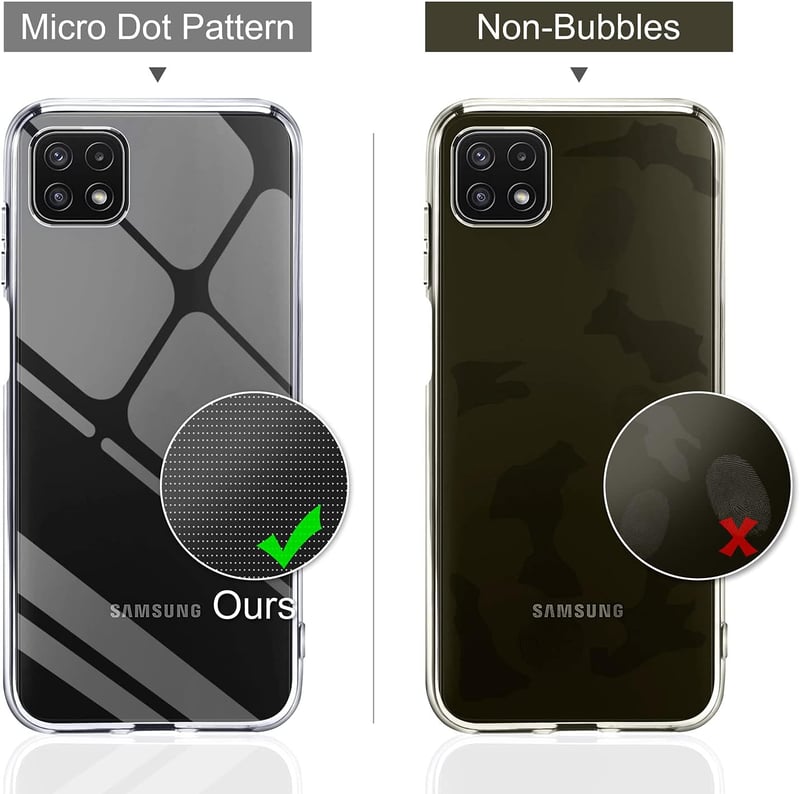 Samsung Galaxy A22 5G átlátszó szilikon tok + 3db fólia, ütésálló