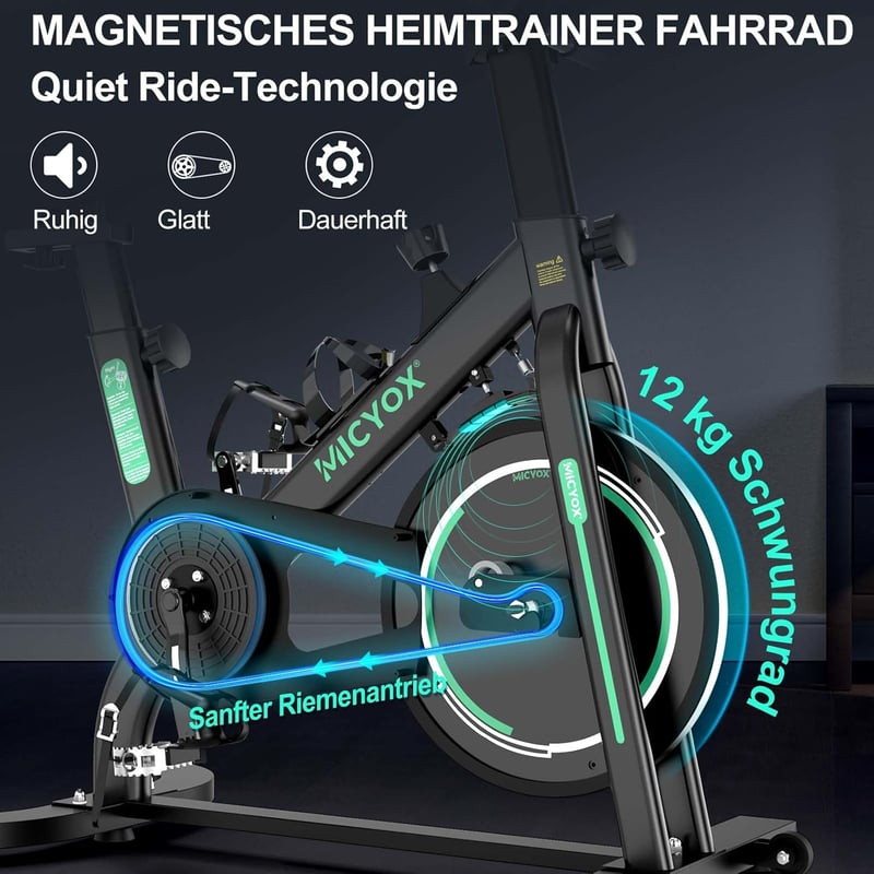 Micyox MX87 Mágneses Ellenállású Szobakerékpár 12kg Lendkerékkel és Pulzusmérővel