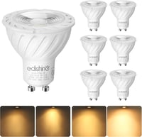 EDISHINE GU10 LED Izzó 5W Meleg Fehér 2700K Fényerőszabályzós 350 Lumen 38° Szögű 50W Halogén Helyettesítő Energiatakarékos 6db Csomag 1