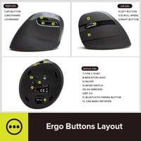 DeLUX M618ZD ergonomikus, vezeték nélküli, balkezes egér - RGB, 4000 DPI, újratölthető, csendes 7