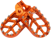 JFG RACING CNC Alumínium Lábtartó KTM SX SX-F EXC XC MC TC FC TE FE TX FX Motorokhoz - Széles, Csúszásmentes, Narancssárga 3