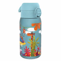 Sticlă pentru copii ion8 350 ml, model Safari, etanșă, deschidere cu o singură mână, fără BPA, capac cu clapetă — testată (stare: vezi a 2-a poză) 1