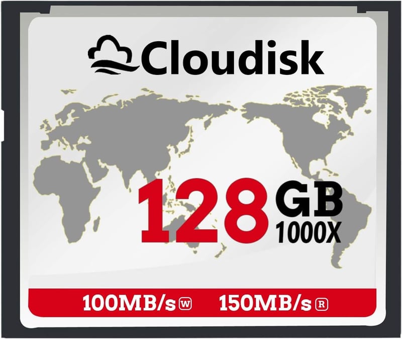 Cloudisk 128GB CompactFlash Memóriakártya - Fényképezőgépekhez, 150MB/s Olvasási Sebesség, Röntgen- és Hőálló CF Kártya