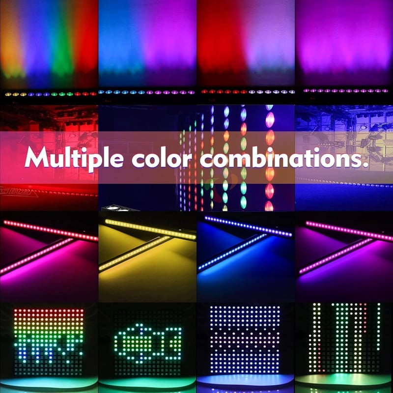 UKing RGB LED Falmosó Fénysáv 24x3W - Távirányítós DMX Diszkó Fényeffekt Szett, Zenére Villogó Színes Parti Világítás DJ Rendezvényekhez - 2