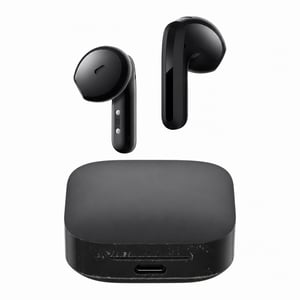 Căști wireless Xiaomi Redmi Buds 6 Active Bluetooth 5.4, negru - fără încărcător, port de încărcare uzat (stare: vezi a 2-a imagine)