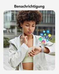 AGPTEK Okosóra Telefonos Funkcióval - 1,3" Fitness Tracker 100+ Sportmóddal, Ezüst 6