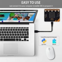 GeeekPi BBC Micro:bit V2.2 Programozható Fejlesztői Panel - Kódoláshoz és Oktatáshoz, Beépített Szenzorokkal, USB Kábellel és Elemtartóval 6