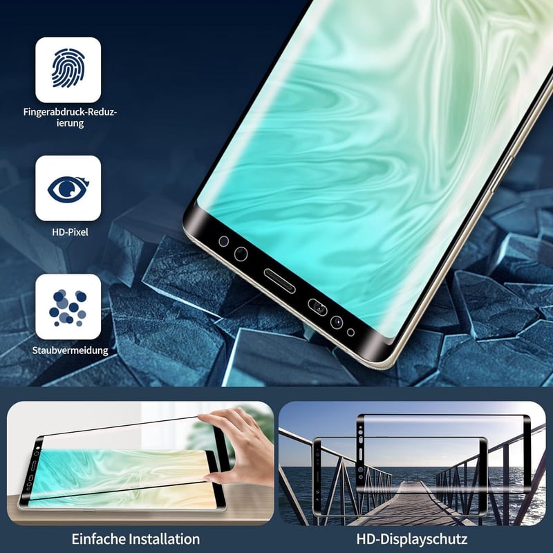 Samsung Galaxy Note 8 edzett üveg képernyővédő - 2db, karcolás- és ujjlenyomatmentes