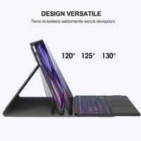 Earto iPad Pro 12.9 háttérvilágítós billentyűzet tok, trackpaddal, 3 zónás 6