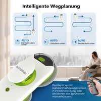 SUNSMAI S60-1A Mini Zöld Ablaktisztító Robot Kettős Permetezővel, 3800Pa Erős Tapadás, Elektromos Automata Ablaktisztító Vízpermetező Funkci 3