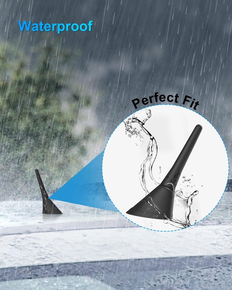 YIEHO Univerzális Rövid Autóantenna - 6,5 cm Mini Tetőantenna Kiváló FM/DAB Vétel, 3 Adapterrel, Minden Autótípushoz Kompatibilis