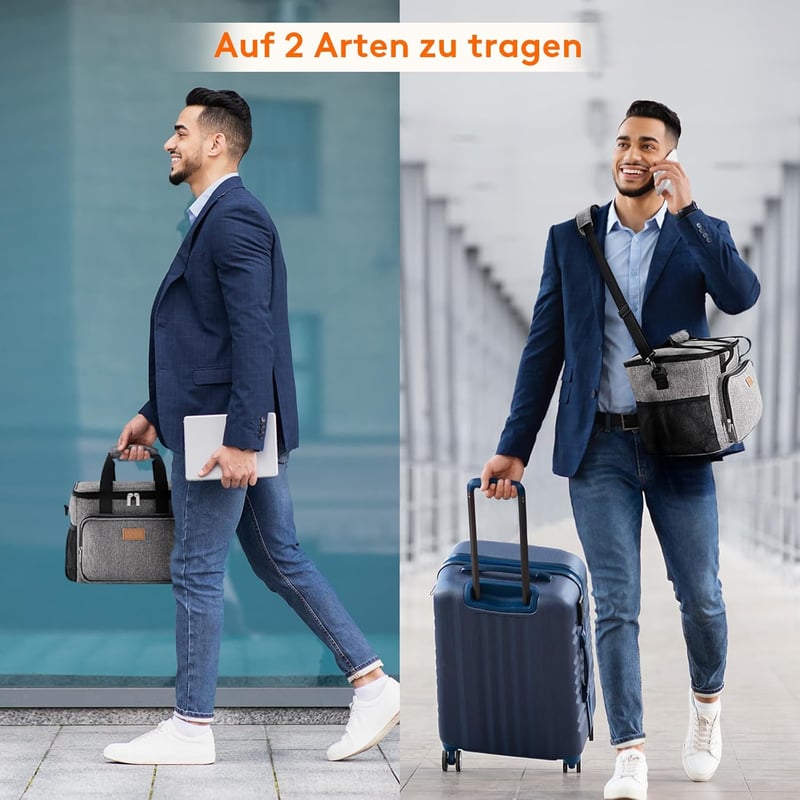 Lifewit Hűtőtáska 15L (24 Dobozos) Thermo Táska Ebédhez, Munkába, Iskolába, Strandra, Piknikhez - Vízálló, Szigetelt, Szürke