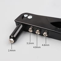 Helweet Kézi Popszegecs Fogó 4 Méretű Fejjel - Univerzális Szegecselő Pisztoly Autóipari, Hajózási, Fémipari Munkákhoz (2.4/3.2/4.0/4.8mm) 3