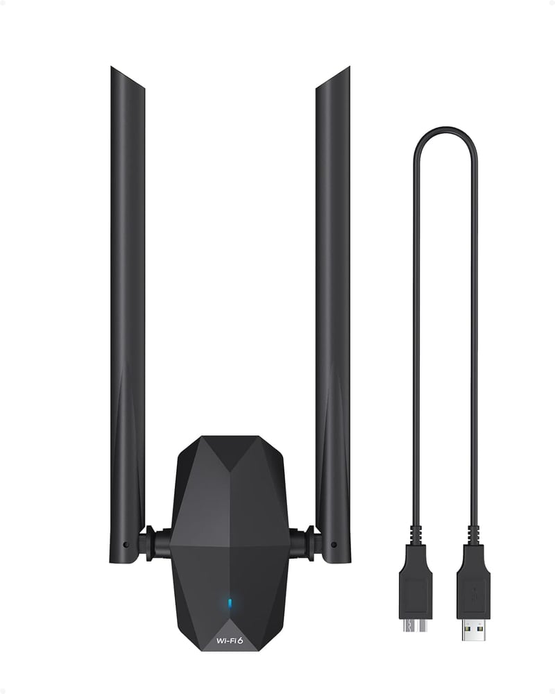 ioGiant WiFi 6 AX1800 USB adapter PC-hez, nagy hatótávolságú, Windows 10/11