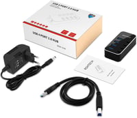 RSHTECH USB 3.0 Hub 4 portos, kapcsolókkal és tápegységgel 7