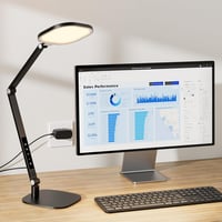 LitONES LED Íróasztali Lámpa 15W - Állítható Karos Videokonferencia Világítás, Memória és Időzítő Funkcióval, Tökéletes Home Office, Olvasás 8