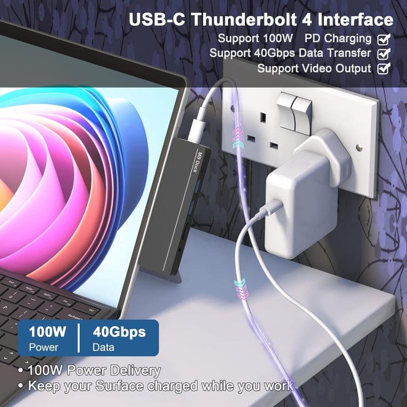 Microsoft Surface Pro 8 Dokkoló: 4K HDMI, LAN, USB 3.0 - Rytaki Pro