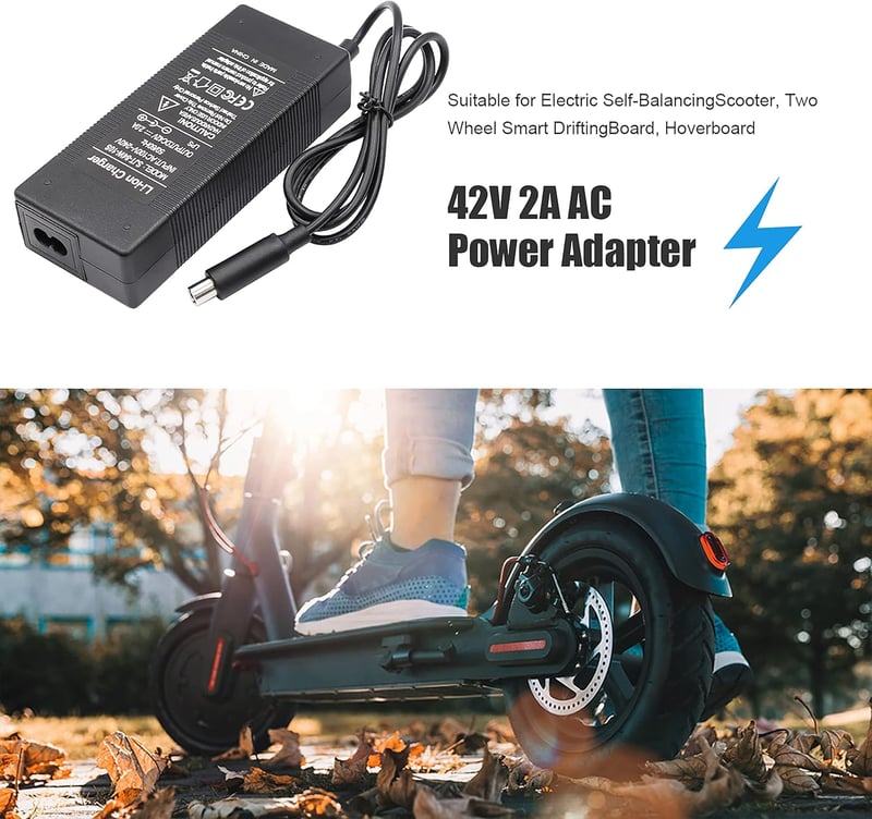 Yungeln 42V 2A Elektromos Roller Töltő - Xiaomi 1S M365 Pro, Ninebot ES1/ES2 Kompatibilis Adapter 5.5mm DC Csatlakozóval, 84W Gyorstöltő