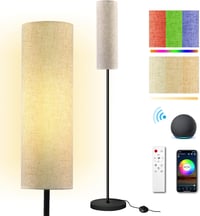 Fortand WiFi RGBWW Állólámpa - 12W LED Dimmelhető Saroklámpa Vászonburával, 16 Millió Szín, Távirányítóval, Alexa és Google Kompatibilis 1